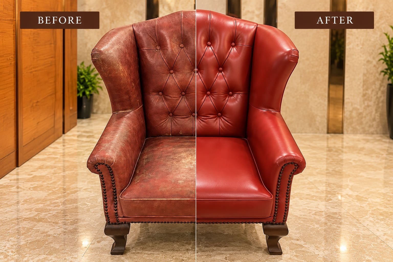 Leather furniture detail